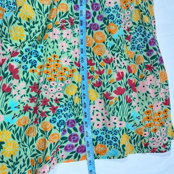 Olivia James the Label Lila Midi Dress Floral Print Meadow Mint Green Smocked L - Picture 10 of 16